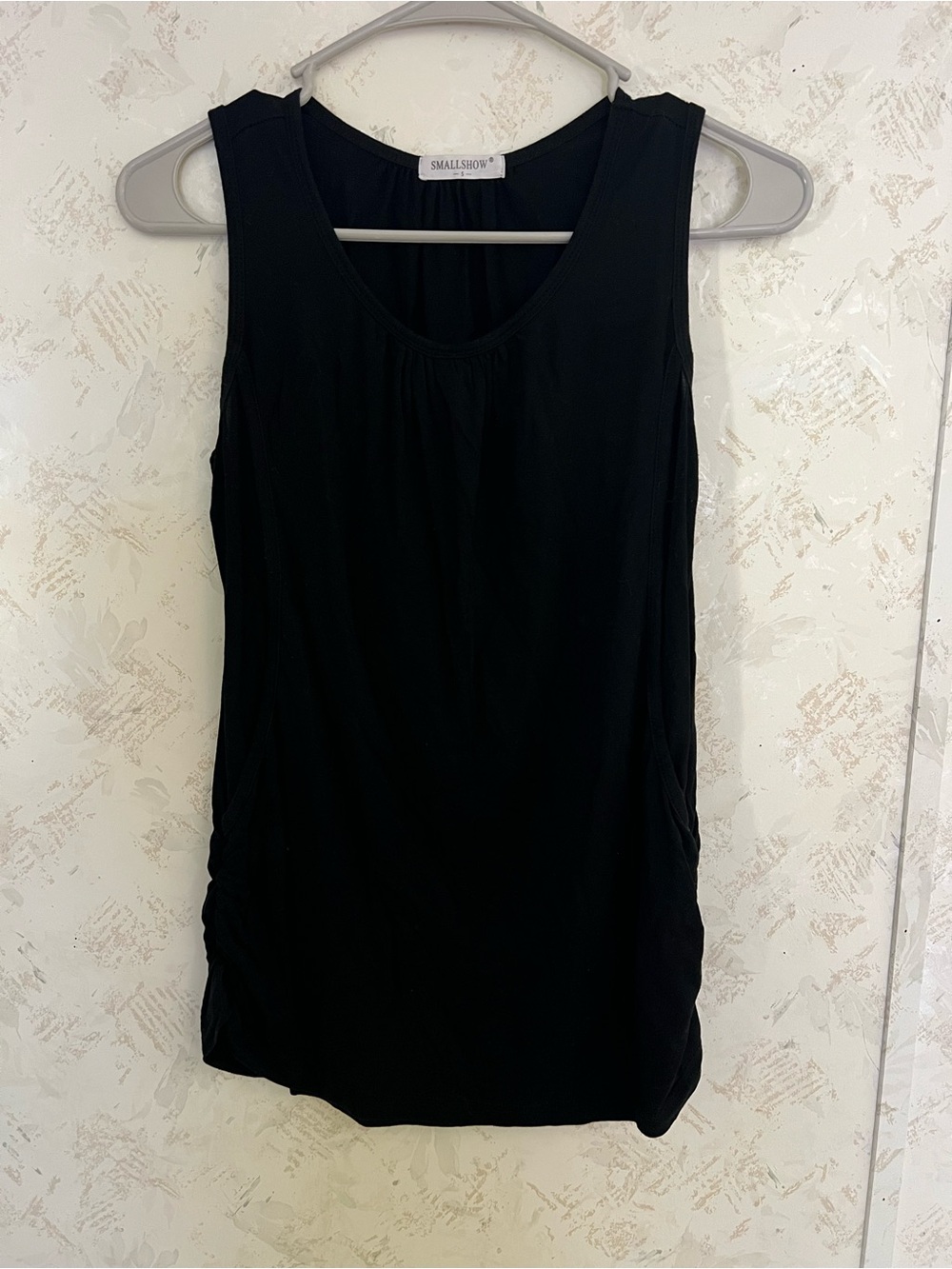 Smallshow Black Sleeveless Scoop Neck maternity nursing Tank Top